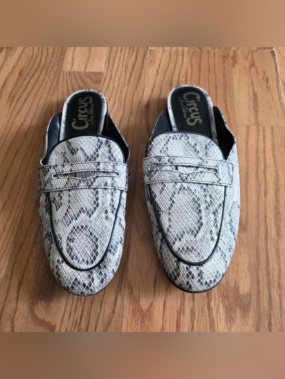 Circus by Sam Edelman White Snake-Print Women's Slip-On Loafers
